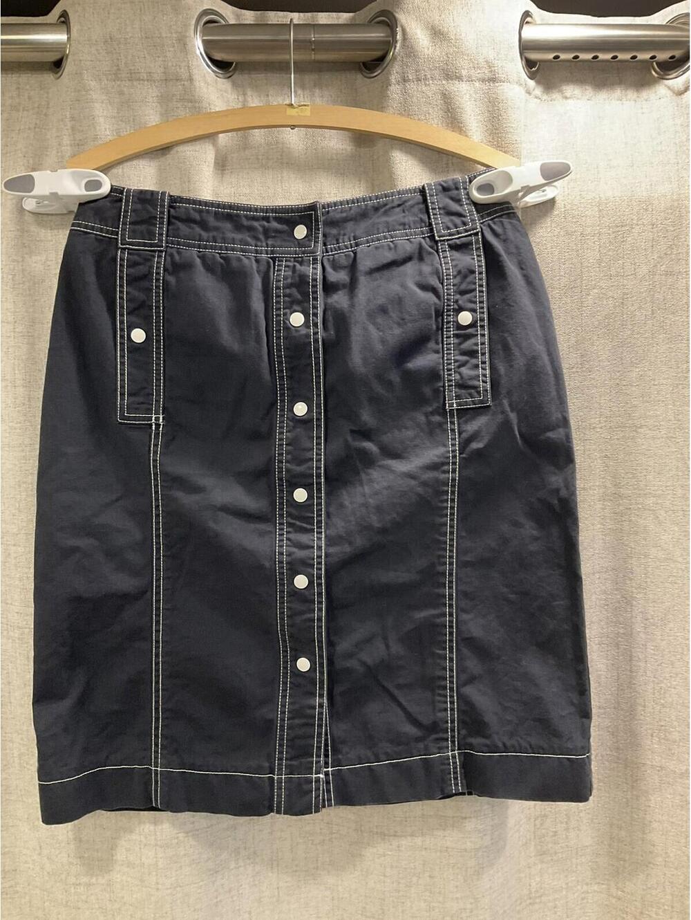 Banana Republic Womens Blue Snap Front Skirt Size 6